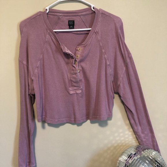 BDG Cropped Button-Up Shirt - Picture 1 of 3